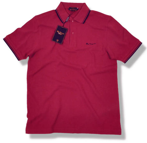 Ben Sherman Mod Pique Polo Shirt Plus Size Wine Red  Preview
